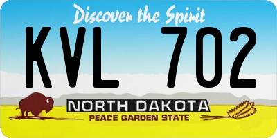 ND license plate KVL702