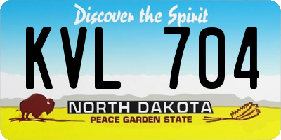 ND license plate KVL704