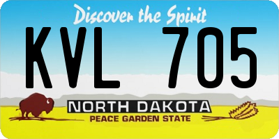 ND license plate KVL705