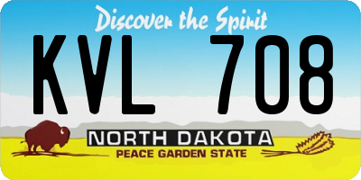 ND license plate KVL708