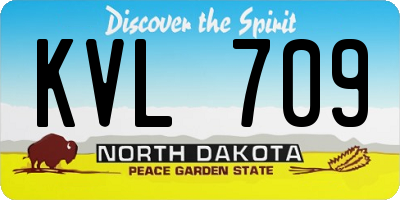 ND license plate KVL709