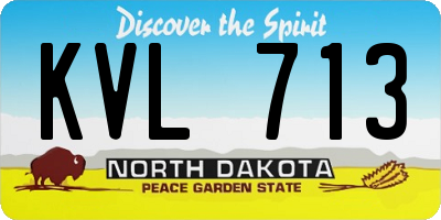 ND license plate KVL713