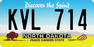 ND license plate KVL714