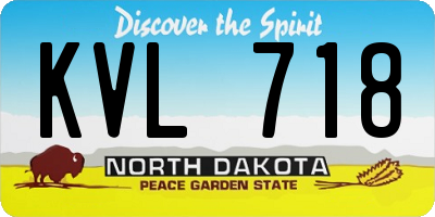 ND license plate KVL718