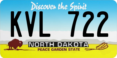 ND license plate KVL722