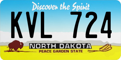 ND license plate KVL724
