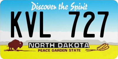 ND license plate KVL727