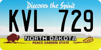 ND license plate KVL729