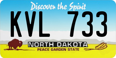 ND license plate KVL733