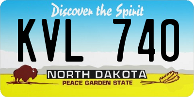 ND license plate KVL740