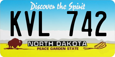 ND license plate KVL742