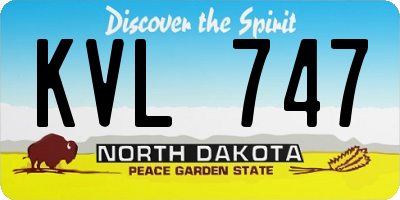 ND license plate KVL747