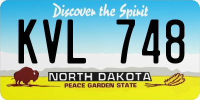 ND license plate KVL748