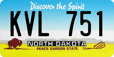 ND license plate KVL751