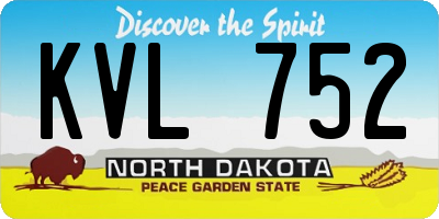 ND license plate KVL752
