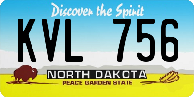 ND license plate KVL756