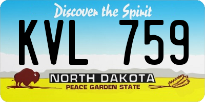 ND license plate KVL759