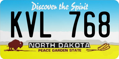 ND license plate KVL768
