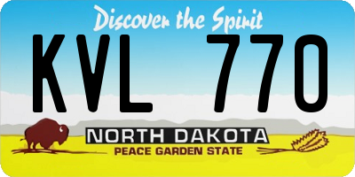 ND license plate KVL770