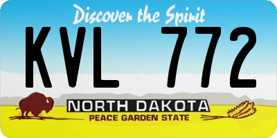 ND license plate KVL772