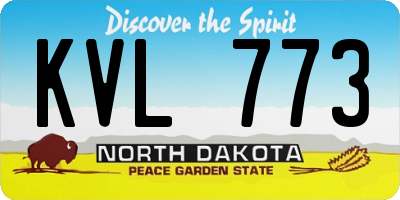 ND license plate KVL773