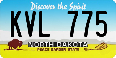 ND license plate KVL775