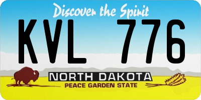ND license plate KVL776