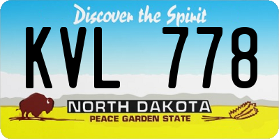 ND license plate KVL778