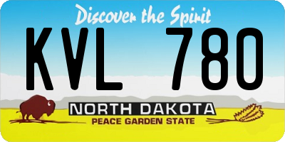 ND license plate KVL780