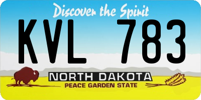 ND license plate KVL783