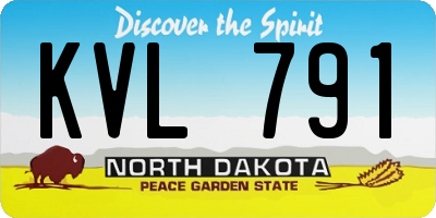 ND license plate KVL791