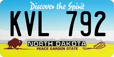ND license plate KVL792