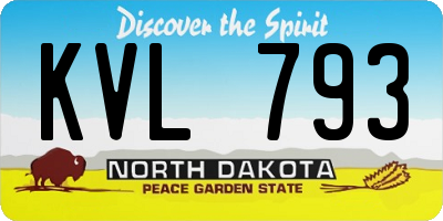 ND license plate KVL793