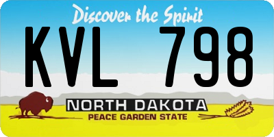 ND license plate KVL798