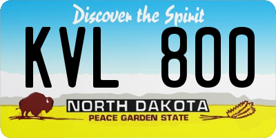 ND license plate KVL800