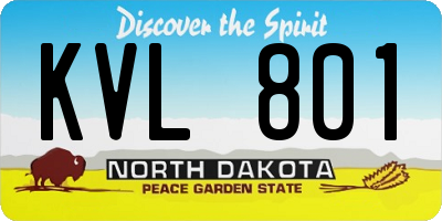 ND license plate KVL801
