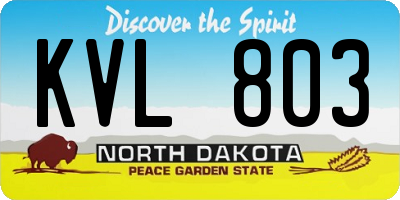 ND license plate KVL803