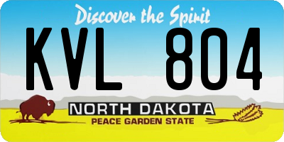 ND license plate KVL804