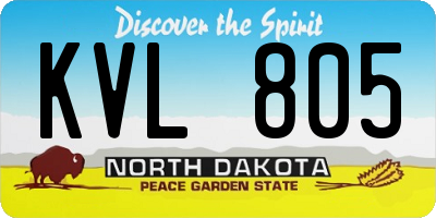 ND license plate KVL805
