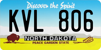 ND license plate KVL806