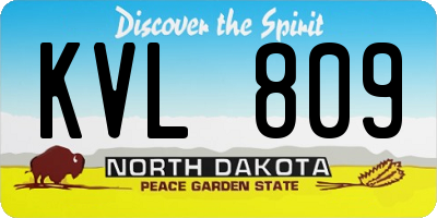 ND license plate KVL809