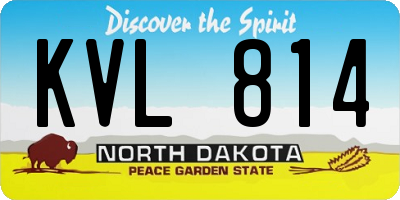 ND license plate KVL814