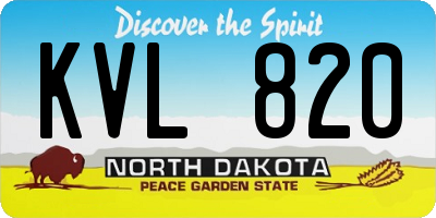 ND license plate KVL820