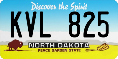 ND license plate KVL825