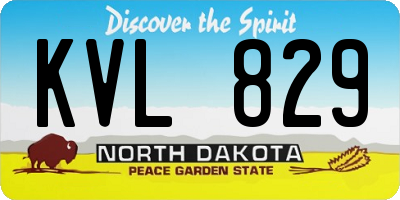ND license plate KVL829