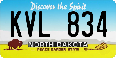 ND license plate KVL834