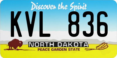 ND license plate KVL836