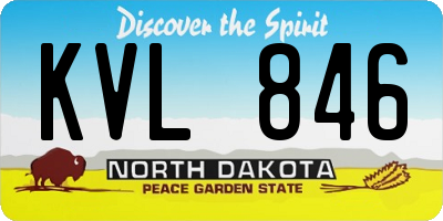 ND license plate KVL846