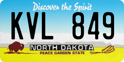ND license plate KVL849