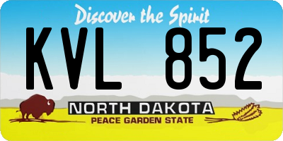 ND license plate KVL852